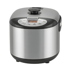 Modern rice cooker appliance isolated on white background kitchen technology perfect for food stock design