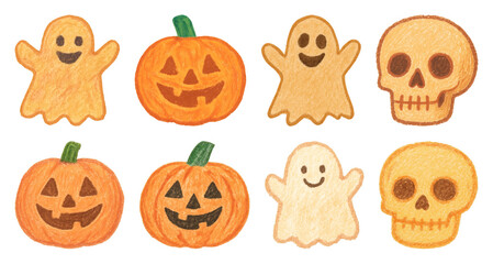 Fototapeta premium PNG Cute Halloween cookie illustrations, element set on transparent background