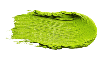 Bright lime green paint stroke, textured