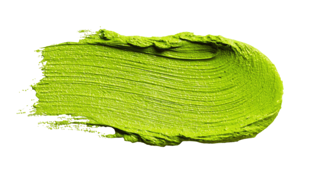 Bright lime green paint stroke, textured