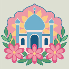 Logo of the Taj Mahal, featuring its iconic dome and minarets, symbolizing India's rich architectural heritage.