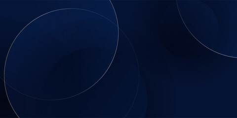 Luxury dark blue navy background with gold circle and shadow. Modern textured dark blue background with realistic geometric shapes.