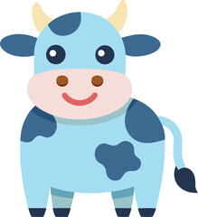 Cute anime cow, Cute anime cow with a bell on its neck, 