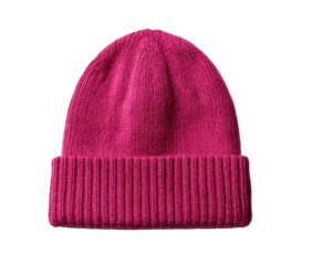A vibrant fuchsia knitted beanie