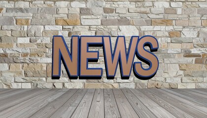 Schriftzug NEWS vor Steinwand