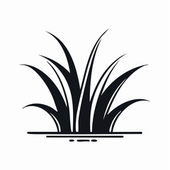 Minimalist Line Art Grass Vector Illustration with Ultra-Thin Black Strokes and Continuous Flow