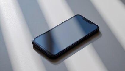 Modern Black Smartphone Light Gray Surface