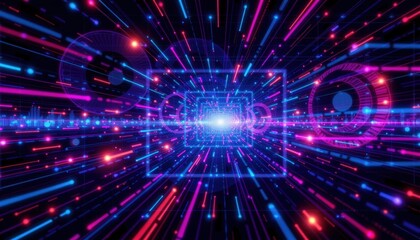 Naklejka premium Futuristic Digital Interface with Data Visualization