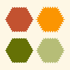 Retro Fall Color Palette with Zigzag Hexagon Fabric