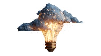 Digital Idea Cloud, isolated on transparent background