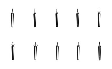 collection of sword symbols with different sword hilts