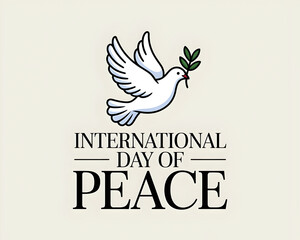 Celebrate International Day of Peace with a symbolic dove carrying an olive branch, promoting global harmony and unity