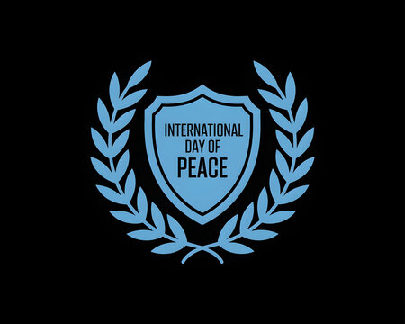 Celebrate International Day of Peace with this elegant blue laurel wreath design, perfect for global peace initiatives