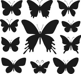 Fototapeta premium Butterfly Silhouette Collection