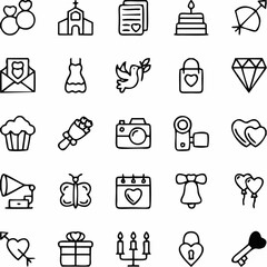 Valentine Line Icons - Hearts...