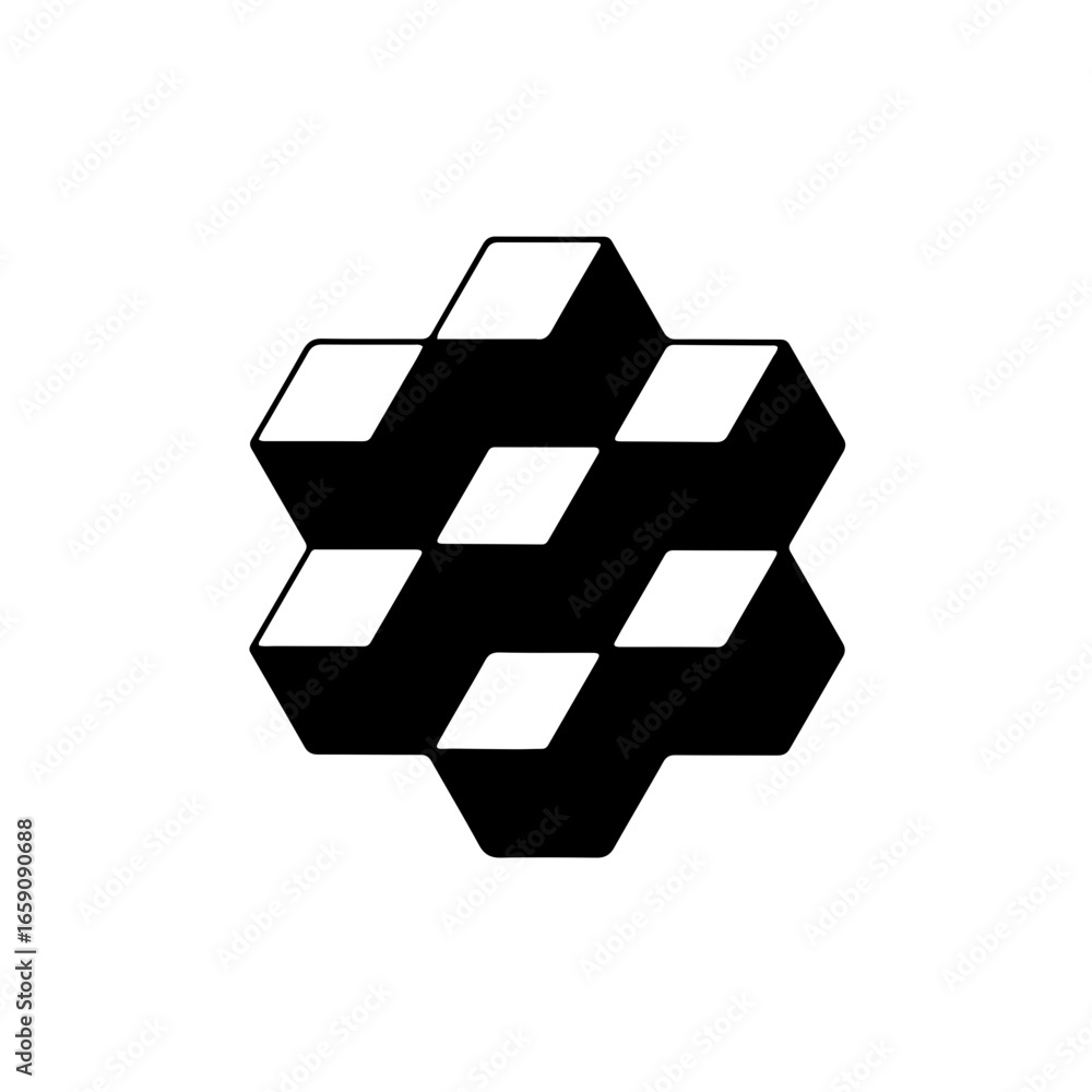Poster geometric black and white abstract design for modern branding and visual identity projects
