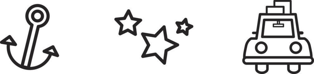 Three Simple Stars Icon Vector Illustration on White Background