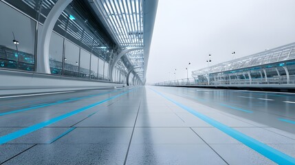 Tech Savvy Corridor in Innovation Hub Wired Digital Office Futuristic Workspace Modern Architecture and Smart Design