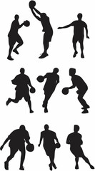 Basketball players in action ...