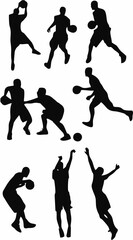 Basketball players showing th...