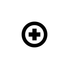 Fototapeta premium Hospital sign icon vector flat black simple illustration for web and app..eps