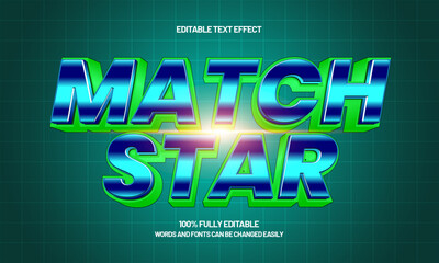 match star editable text effect with a sport and team text style