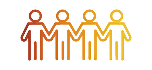 People standing together teamwork unity symbol