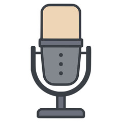 condenser microphone technology flat color vector illustration template design