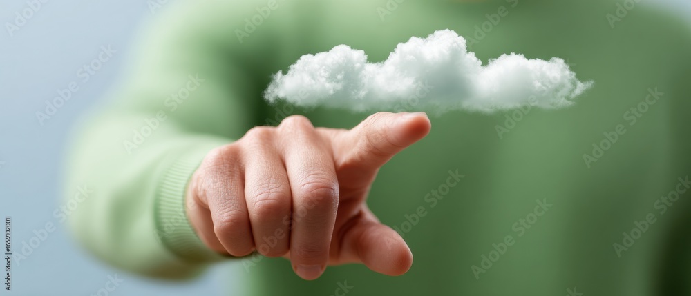 Aufkleber modern professional businessman using virtual cloud computing interface high-quality digital transfo
