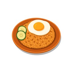 illustration of fried rice on a plate