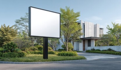 Fototapeta premium Large Empty Outdoor Digital Billboard Signboard in a Modern Urban Environment with Clear Sky