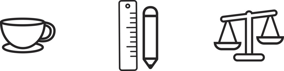 Simple line art illustration of a ruler and pencil for design projects