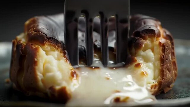 Close-up of a molten cheesecake