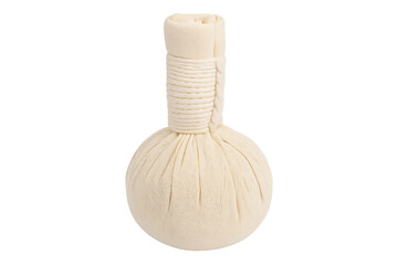 Herbal compress ball for spa treatment on transparent background