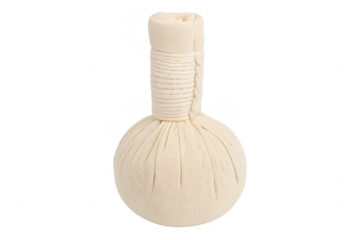 Herbal compress ball for spa treatment on transparent background