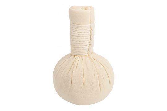 Herbal compress ball for spa treatment on transparent background