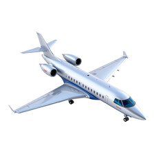 Obraz premium Business jet takeoff airfield aircraft image clear sky aerial view aviation concept