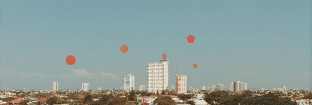 Modern Digital Social Networking Concept with Repost Notifications Over Urban Cityscape Premium Tech Connectivity for Millennial Marketing Campaigns