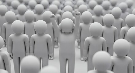 Obraz premium Minimalist 3D Human Crowd