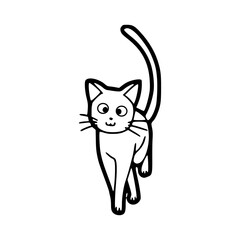 cute walking cat drawing