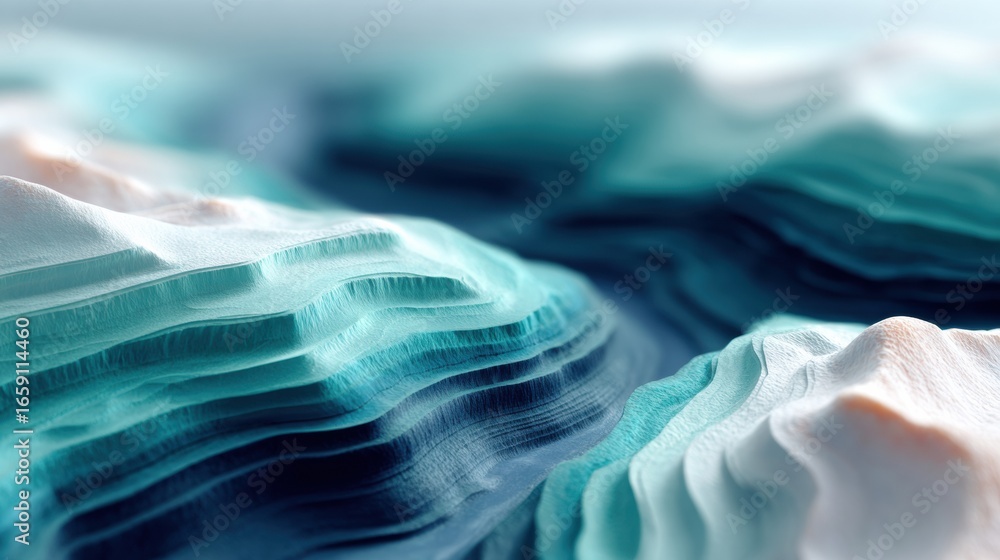 Poster premium high-quality spatial mapping with layered topography and mountain river modern geospatial an
