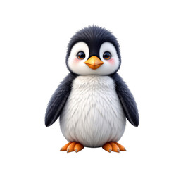 Fototapeta premium Cute animated penguin character digital art whimsical setting playful atmosphere front view fun concept for kids