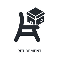 Retirement Icon Glyph Style. Vector Illustration For Graphic Design
