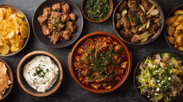 Aromatic Mezze Platter: A Colorful Compilation of Middle Eastern Delights