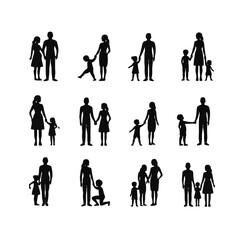 Family silhouettes vector