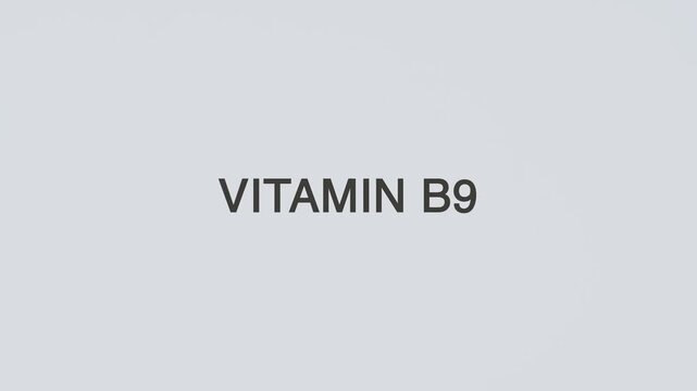 Vitamin B9 concept word hand holding stethoscope on white background for nutrition monitoring, deficiency prevention, treatment, wellness, and overall health awareness