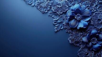 Purple Banner Background with Lace Decoration on Top and Bottom Edge, Vector Art Style, Simple and Elegant