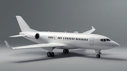 Obraz premium Sleek white private jet poised for takeoff, embodying luxury travel and executive aviation with its modern design and clean lines.