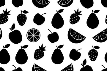 Vector illusion of  fruits and vegetables