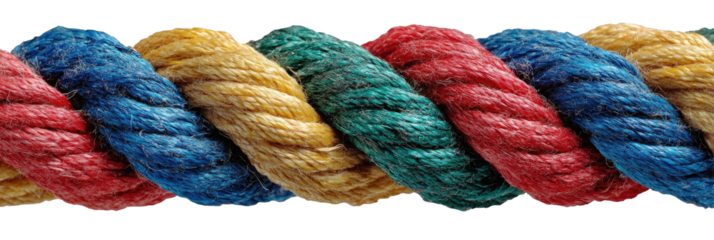 Close-up of colorful twisted ropes